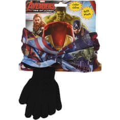 Sun City Šála Avengers / nákrčník Avengers zateplený + rukavice sada 2ks Barva: ČERNÁ