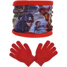 Sun City Šála Avengers / nákrčník Avengers zateplený + rukavice sada 2ks Barva: ČERNÁ