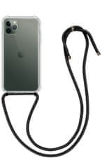 TopQ Kryt iPhone 11 Pro silikon s černou šňůrkou průhledný 49692