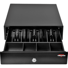 Virtuos Pokladní zásuvka mikro EK-300C - s kabelem, pořadač 3/4, 9-24V, černá