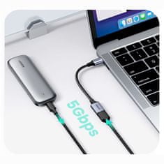 Ugreen USB C (samec) - USB (samice) 3.0 OTG kabel Ugreen US378 - 0.15m - Černá KP27732