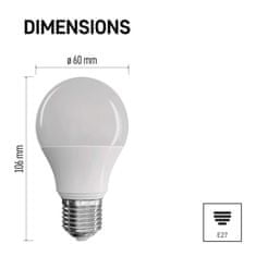 Emos LED žárovka Classic A60 / E27 / 5,2 W (40 W) / 470 lm / teplá bílá