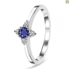 Klenoty Amber Luxusní stříbrný prsten s tanzanitem a topazy Stella Velikost: 52