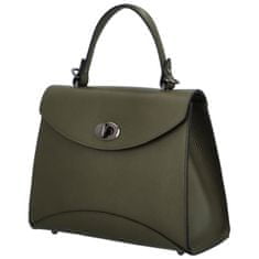 Delami Vera Pelle Luxusní dámská kožená kufříková kabelka do ruky Anne, zelená