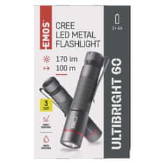 Emos CREE LED kovová svítilna Ultibright 60, P3160, 170lm, 1xAA