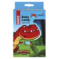 Emos LED dětská lampa se svítilnou Dino, 3× AAA