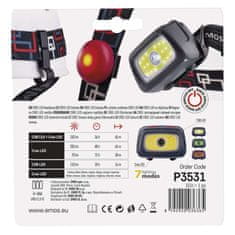 Emos CREE LED + COB LED čelovka P3531, 330 lm, 65 m, 3x AAA