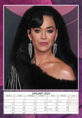 CurePink Nástěnný kalendář 2024: Katy Perry (A3 29,7 x 42 cm)