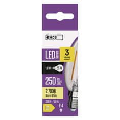 Emos LED žárovka Filament svíčka / E14 / 1,8 W (25 W) / 250 lm / teplá bílá