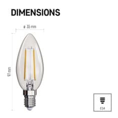 Emos LED žárovka Filament svíčka / E14 / 1,8 W (25 W) / 250 lm / teplá bílá