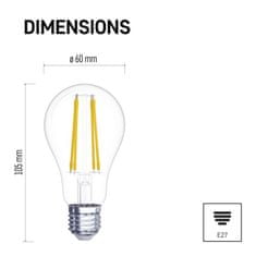 Emos LED žárovka Filament A60 / E27 / 7 W (75 W) / 1 060 lm / teplá bílá