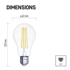 Emos LED žárovka Filament A60 / E27 / 11 W (100 W) / 1 521 lm / neutrální bílá