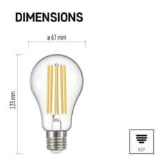 Emos LED žárovka Filament A67 / E27 / 17 W (150 W) / 2 452 lm / neutrální bílá