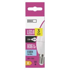Emos LED žárovka Classic svíčka / E14 / 7,3 W (60 W) / 806 lm / studená bílá