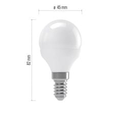 Emos LED žárovka Classic Mini Globe / E14 / 4,1 W (32 W) / 350 lm / teplá bílá