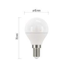 Emos LED žárovka Classic Mini Globe / E14 / 5 W (40 W) / 470 lm / teplá bílá