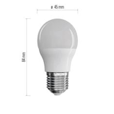 Emos LED žárovka Classic Mini Globe / E27 / 7,3 W (60 W) / 806 lm / studená bílá