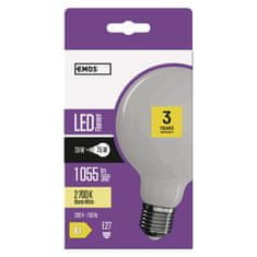 Emos LED žárovka Filament Globe / E27 / 7,8 W (75 W) / 1 055 lm / teplá bílá