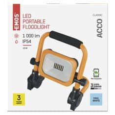 Emos LED reflektor ACCO nabíjecí, přenosný, 10 W, žlutý, studená bílá
