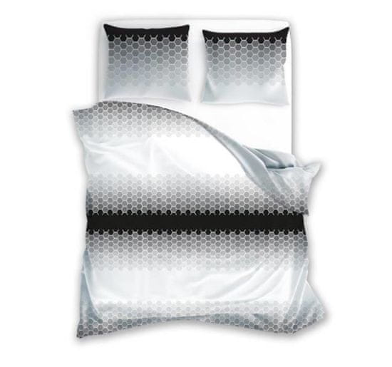 FARO Textil Bavlněné povlečení GLAMOUR 018 180x200 cm bílé/šedé/černé