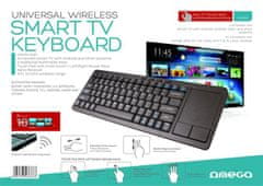 Omega PLATINET bezdrátová CZ klávesnice s touch padem pro smart TV, černá