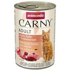 Animonda Carny cat konz. - kuře, krůta + kachní srdce 400 g