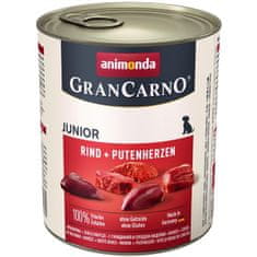 Animonda GranCarno dog Junior konz. - hovězí + krůtí srdce 800 g