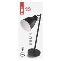 Emos Stolní lampa JULIAN na žárovku E27, černá