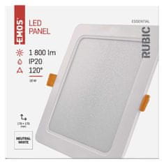Emos LED podhledové svítidlo RUBIC 17 x 17 cm, 18 W, neutrální bílá