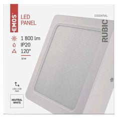 Emos LED svítidlo RUBIC 17 x 17 cm, 18 W, neutrální bílá