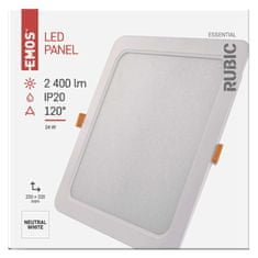 Emos LED podhledové svítidlo RUBIC 22 x 22 cm, 24 W, neutrální bílá