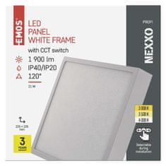Emos LED svítidlo NEXXO bílé, 22,5 x 22,5 cm, 21 W, teplá/neutrální bílá