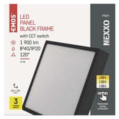 Emos LED svítidlo NEXXO černé, 22,5 x 22,5 cm, 21 W, teplá/neutrální bílá