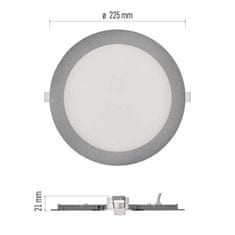 Emos LED podhledové svítidlo NEXXO stříbrné, 22,5 cm, 18 W, teplá/neutrální bílá