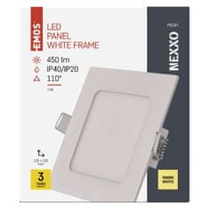 Emos LED podhledové svítidlo NEXXO bílé, 12 x 12 cm, 7 W, teplá bílá