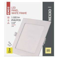 Emos LED podhledové svítidlo NEXXO bílé, 22,5 x 22,5 cm, 18 W, teplá bílá