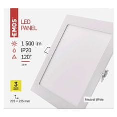 Emos LED podhledové svítidlo PROFI bílé, 22,5 cm, 18 W, neutrální bílá