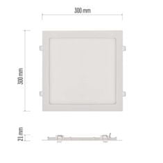 Emos LED podhledové svítidlo NEXXO bílé, 30 x 30 cm, 25 W, teplá bílá