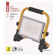 Emos LED reflektor ILIO přenosný, 51 W, černý/žlutý, neutrální bílá