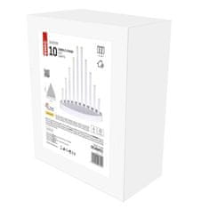 Emos LED svícen bílý, 24,5 cm, 3x AA, vnitřní, teplá bílá, časovač