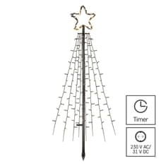 Emos LED vánoční strom kovový, 180 cm, venkovní i vnitřní, teplá bílá, časovač