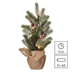 Emos LED vánoční stromek zasněžený, 52 cm, 3x AA, vnitřní, teplá bílá, časovač