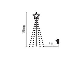 Emos LED vánoční strom kovový, 180 cm, venkovní i vnitřní, studená bílá, časovač