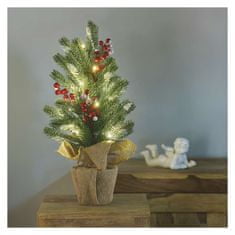 Emos LED vánoční stromek zasněžený, 52 cm, 3x AA, vnitřní, teplá bílá, časovač