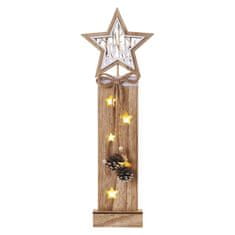 Emos LED dekorace dřevěná – hvězdy, 48 cm, 2x AA, vnitřní, teplá bílá, časovač