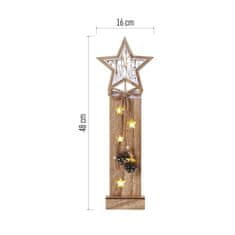 Emos LED dekorace dřevěná – hvězdy, 48 cm, 2x AA, vnitřní, teplá bílá, časovač