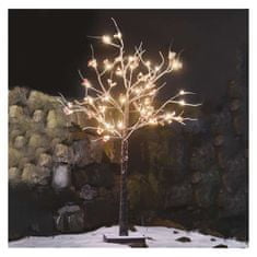 Emos LED svítící stromek s bobulemi, 120 cm, venkovní i vnitřní, teplá bílá, časovač