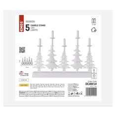 Emos LED svícen – vánoční stromy se svíčkami, 24 cm, 2x AA, vnitřní, teplá bílá, časovač