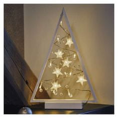 Emos LED dekorace – svítící stromeček s ozdobami, 40 cm, 2x AA, vnitřní, teplá bílá, časovač