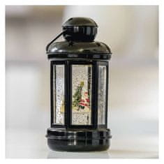 Emos LED dekorace – vánoční lucerna se Santou, 20 cm, 3x AAA, vnitřní, teplá bílá, časovač